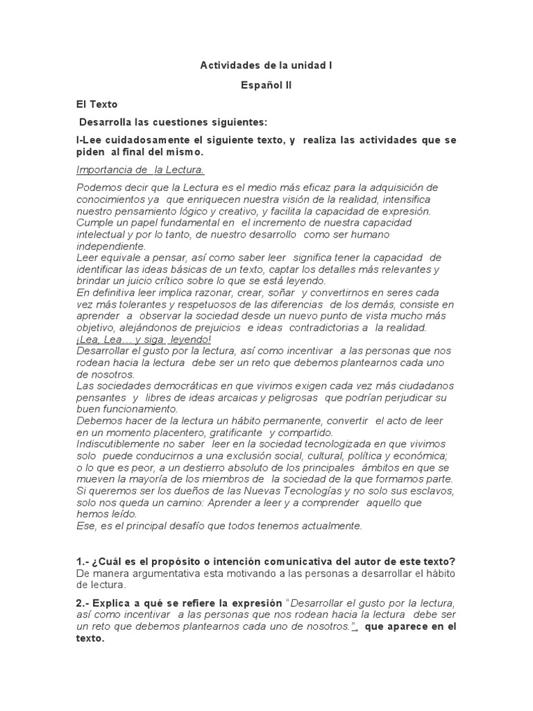 Importancia de la Lectura en el Desarrollo Personal | PDF | Meditación ...