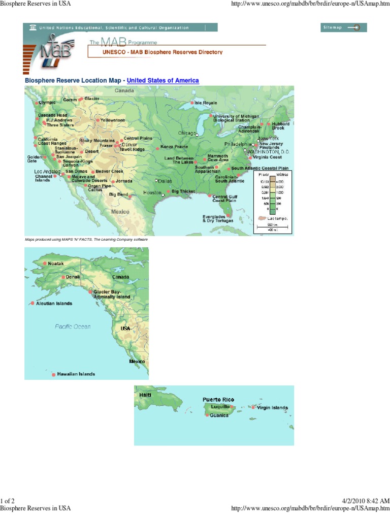 USA Biosphere Reserve Location Map | PDF