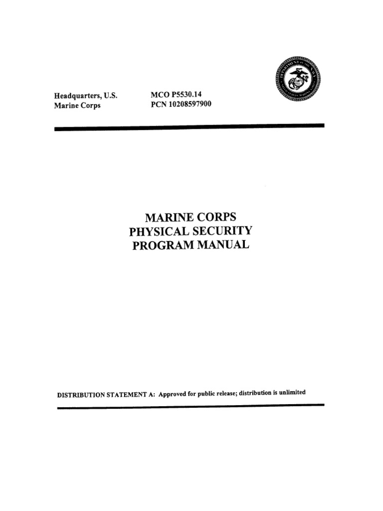 Mco 5530.14 Physical Security Program Manual PDF United States