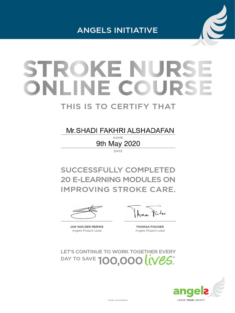 Stroke Care Certification Completion PDF
