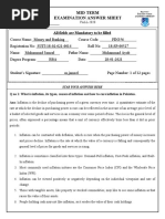 Mid Term Examination Answer Sheet: Page No. 1 All Fields Are Mandatory To Be Filled