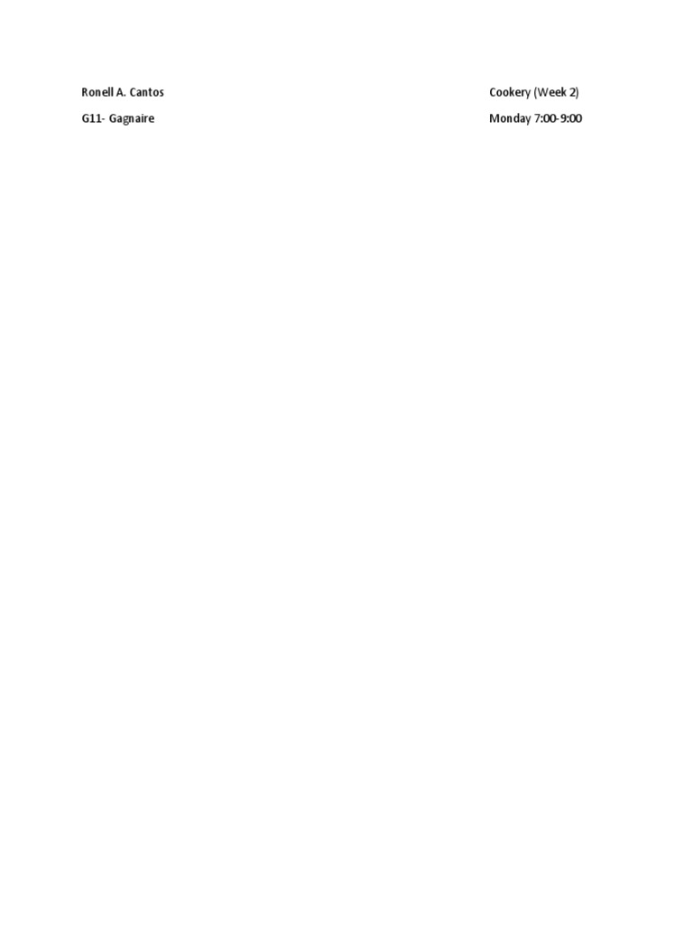 Cookery Wednesday Week 2 | PDF | Cooking, Food & Wine