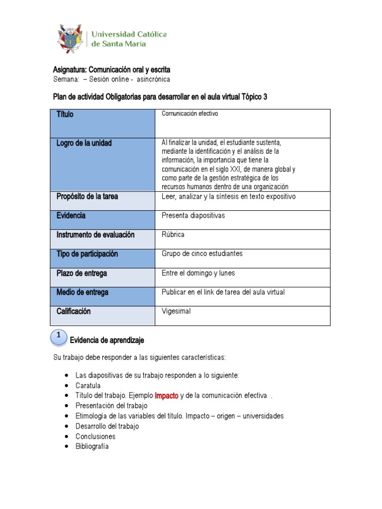 20 Comunicaciòn Efectiva Tarea 1 | PDF | Evaluación | Microsoft PowerPoint