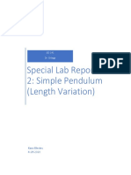 Special Lab Report Simple Pendulum Length Variation Final