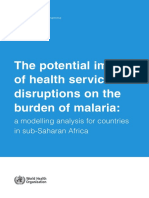 The Potential Impact of Health Service Disruptions On The Burden of Malaria