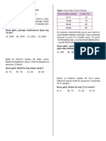 Doğal Sayilarla İşlemler-Dört İşlem Problemleri̇-Test-5