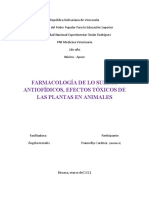 Farmacología de Lo Sueros Antiofídicos, Efectos Tóxicos de Las Plantas en Animales