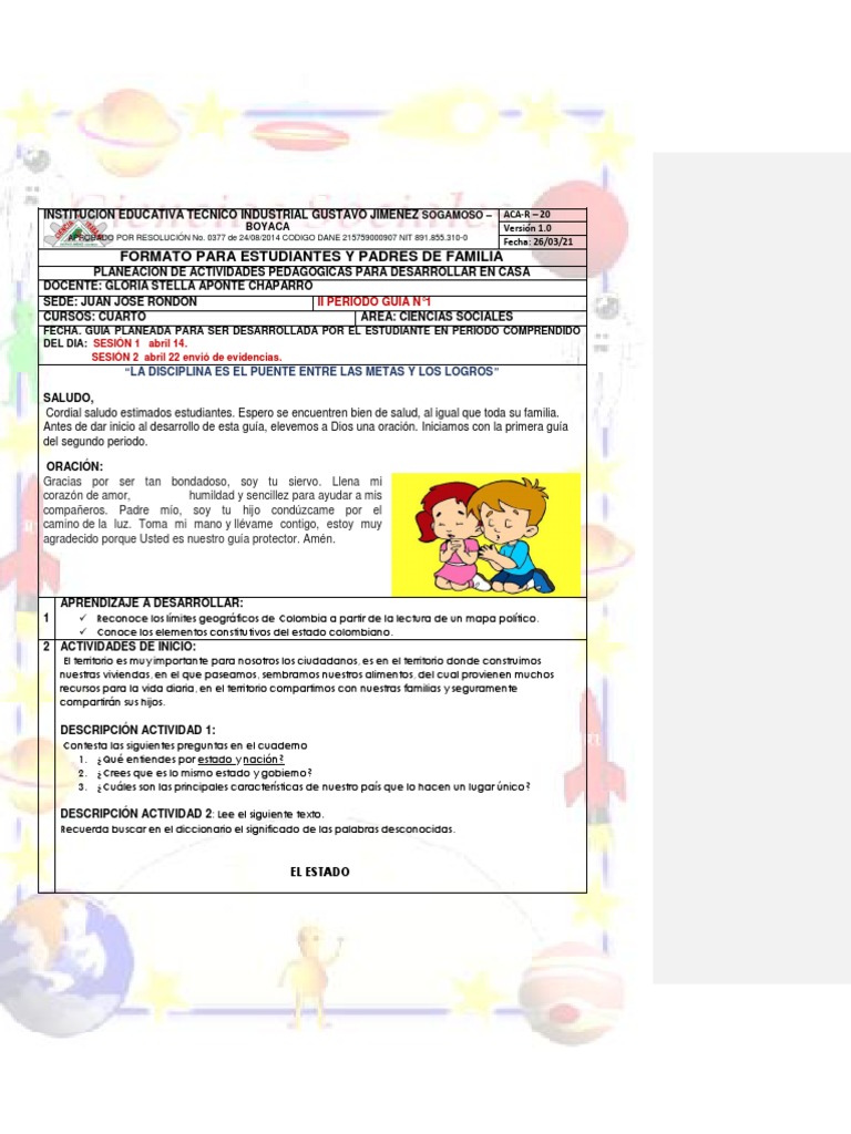 Actividades de Ciencias Sociales para Cuarto | PDF | Colombia | Nómada
