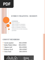 Ethics Training Session: Contents