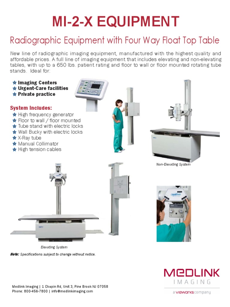 Medlink Mi Radiographic Equipment | PDF | Radiography | Vacuum Tube