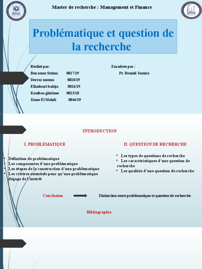 Problématique et question de recherche | PDF | Science | Science et ...