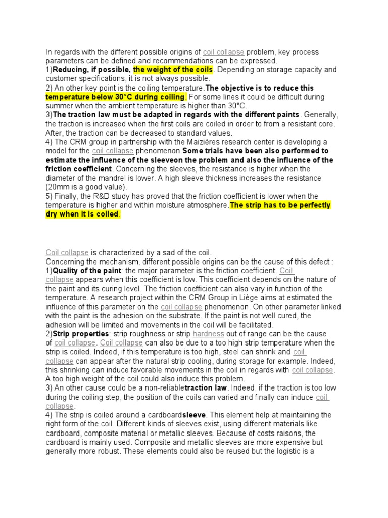 Coil Collapse Summary | PDF | Friction | Inductor