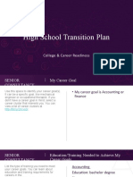 Senior Consultancy High School Transition Plan