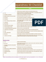 Disaster Preparedness Kit Checklist: Items Notes