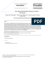 Assessing Customer-Based Brand Equity Ratings in Family Restaurant