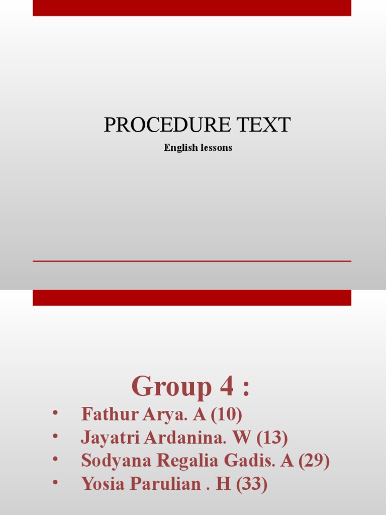 Procedure Text Presentation | PDF