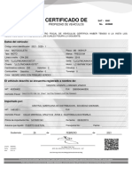 Certificado de Propiedad de Motocicleta Freedom CR4 250 modelo 2019