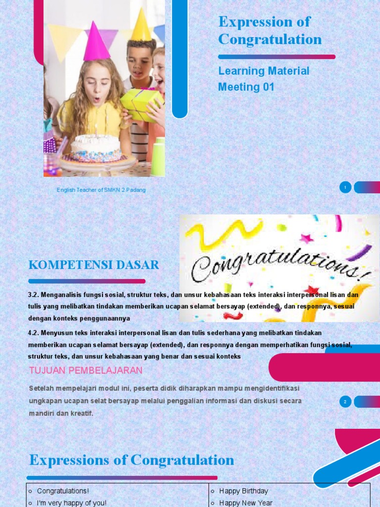 English Congratulation Skills | PDF | Career & Growth