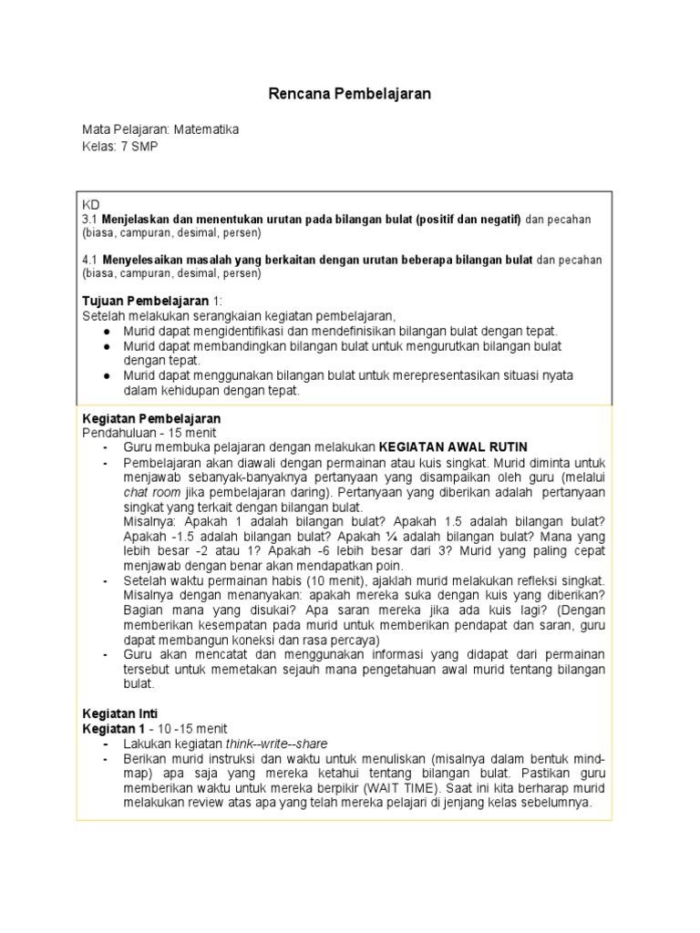Contoh RPP Integrasi Pembelajaran Berdiferensiasi & Sosial-Emosional ...