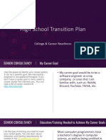 Senior Consultancy High School Transition Plan 1 1