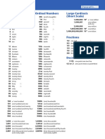 ESL Numbers Cardinal Ordinal Lingographicscom ColorA4