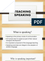 Teaching Speaking: Prepared By: Rusciel M. Evangelista 2 Year Beed