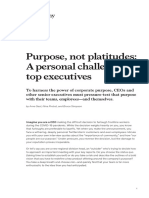 Purpose, Not Platitudes: A Personal Challenge For Top Executives