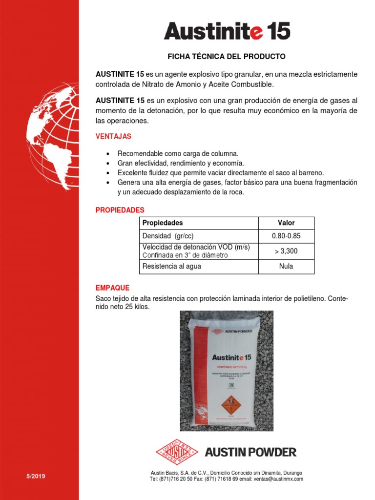 Ficha Técnica de Austinite 15 | PDF | Naturaleza | Materiales