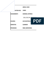 Accounting For Managers (Assignment No 1)