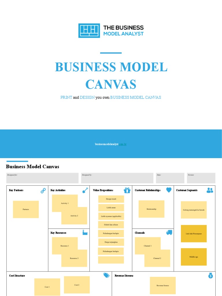 Business Model Canvas Template | PDF | Business Model | Mass Media