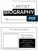 Artist Biography Printable Book PDF