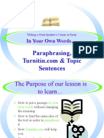 In Your Own Words: Paraphrasing, Sentences