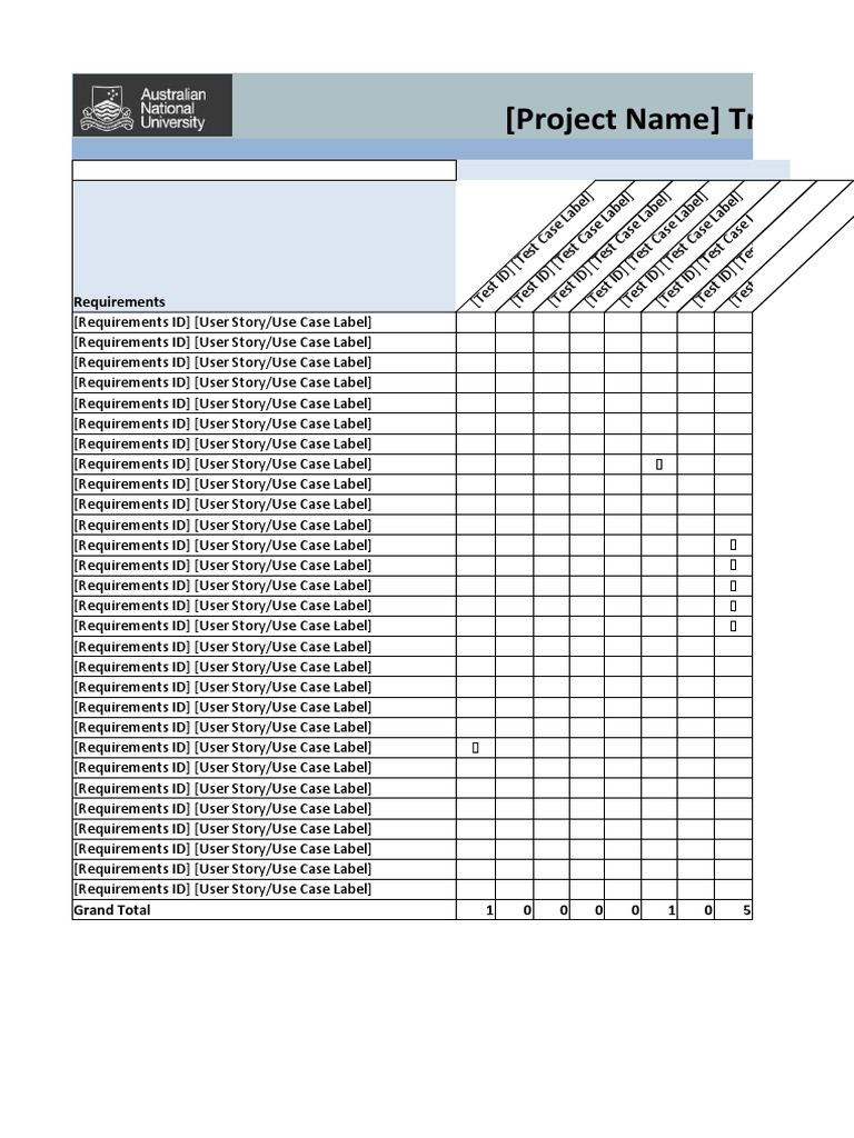 Project Name Requirements Traceability Matrix | PDF