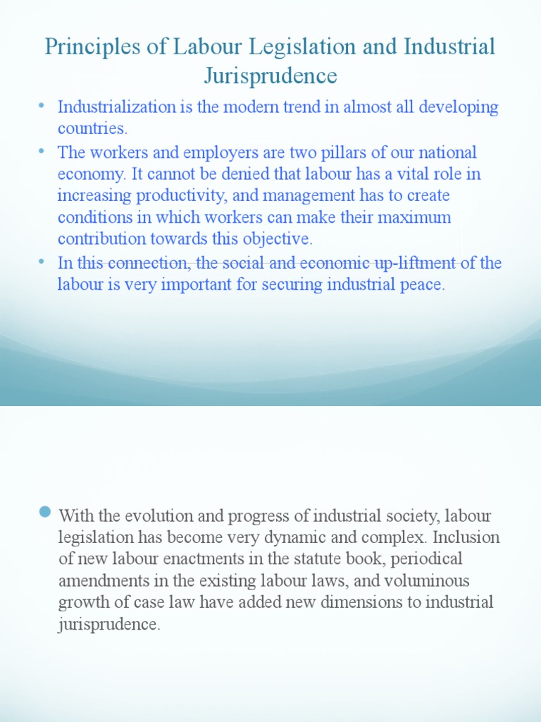 Introduction To Industrial Jurisprudence PDF Labour Law Supreme