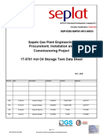 Sapele Gas Plant Engineering, Procurement, Installation and Commissioning Project 1T-5701 Hot Oil Storage Tank Data Sheet