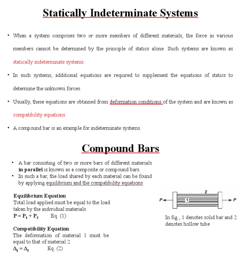Statically Indeterminate Systems | PDF