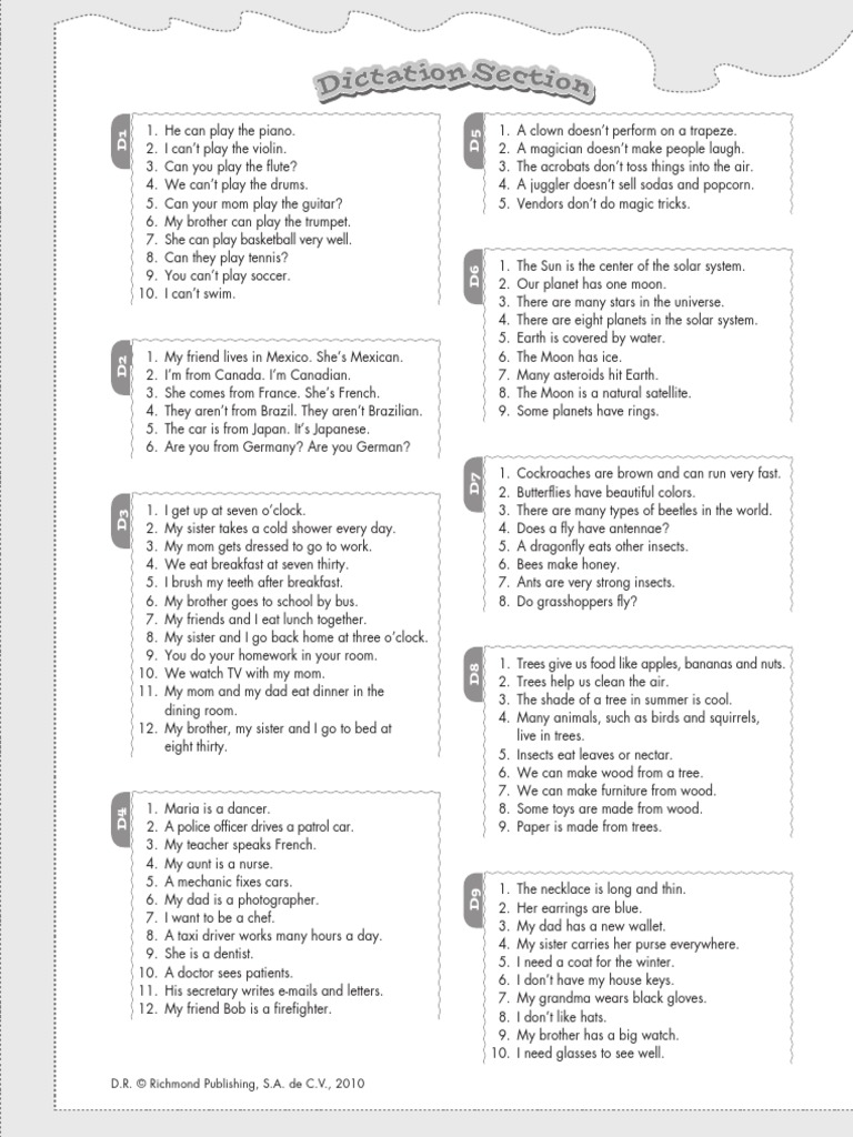 Dictation Script FW4.indd | PDF | Foods | Nature