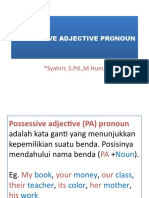 Possessive Adjective Pronoun