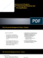 Designing of Technical Specifications and Pre-Qualfication: Project Procurement Management