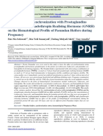 Effect of Estrus Synchronization with Prostaglandins (PGF2Α) and Gonadothropin Realising Hormone (GNRH) on the Hematological Profile of Pasundan Heifers during Pregnancy