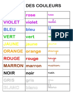 Liste Des Couleurs