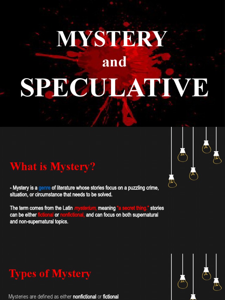 Mystery and Speculative Fiction PDF Mystery Fiction Science Fiction