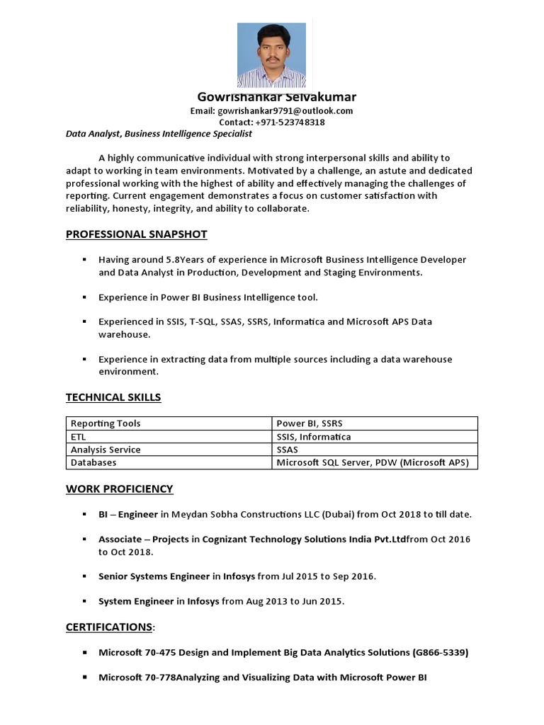 Data Analyst & BI Specialist Profile | PDF | Microsoft Sql Server ...