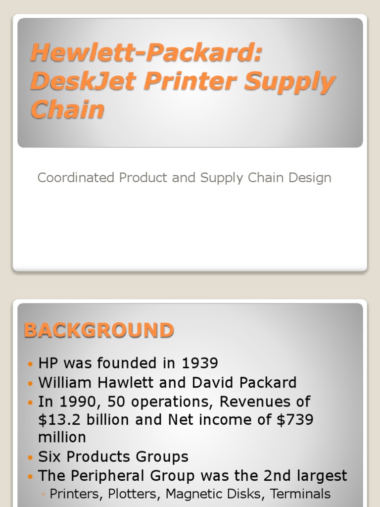 hewlett packard deskjet printer supply chain case study