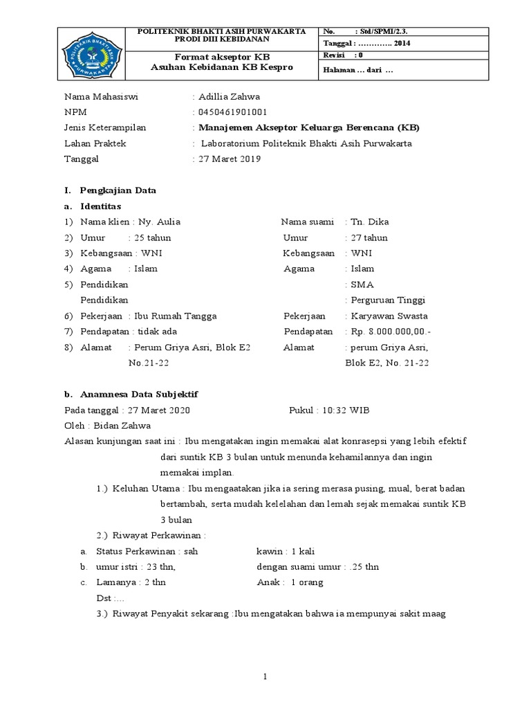 Manajemen Akseptor KB: Kasus Ny. Aulia | PDF | Kesehatan Holistik