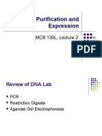 Protein Purification and Expression: MCB 130L, Lecture 2