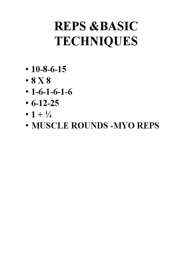 Reps &basic Techniques | PDF | Business | Technology & Engineering