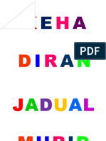 Wording Jadual Kehadiran