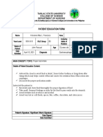 Patient Education Form: Department of Nursing