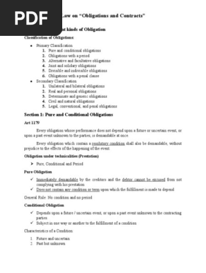 Obligations and Contracts (Chapter 3 Sec 1)
